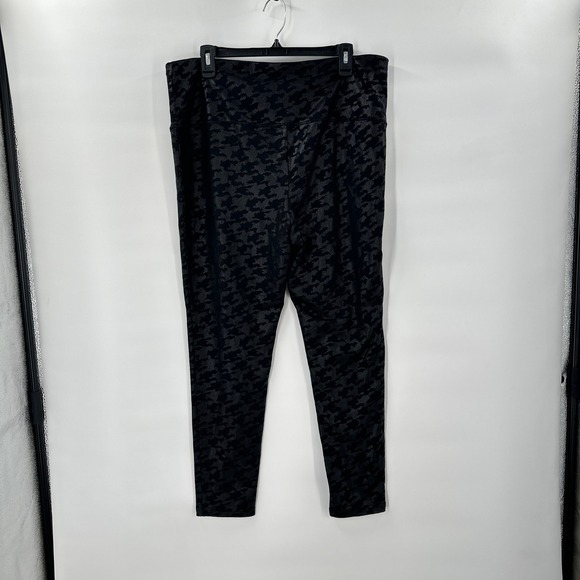 Chicos Zenergy So Slimming Leggings 3 (16/18 )‎ Houndstooth Foil Black Pants New - Picture 4 of 11